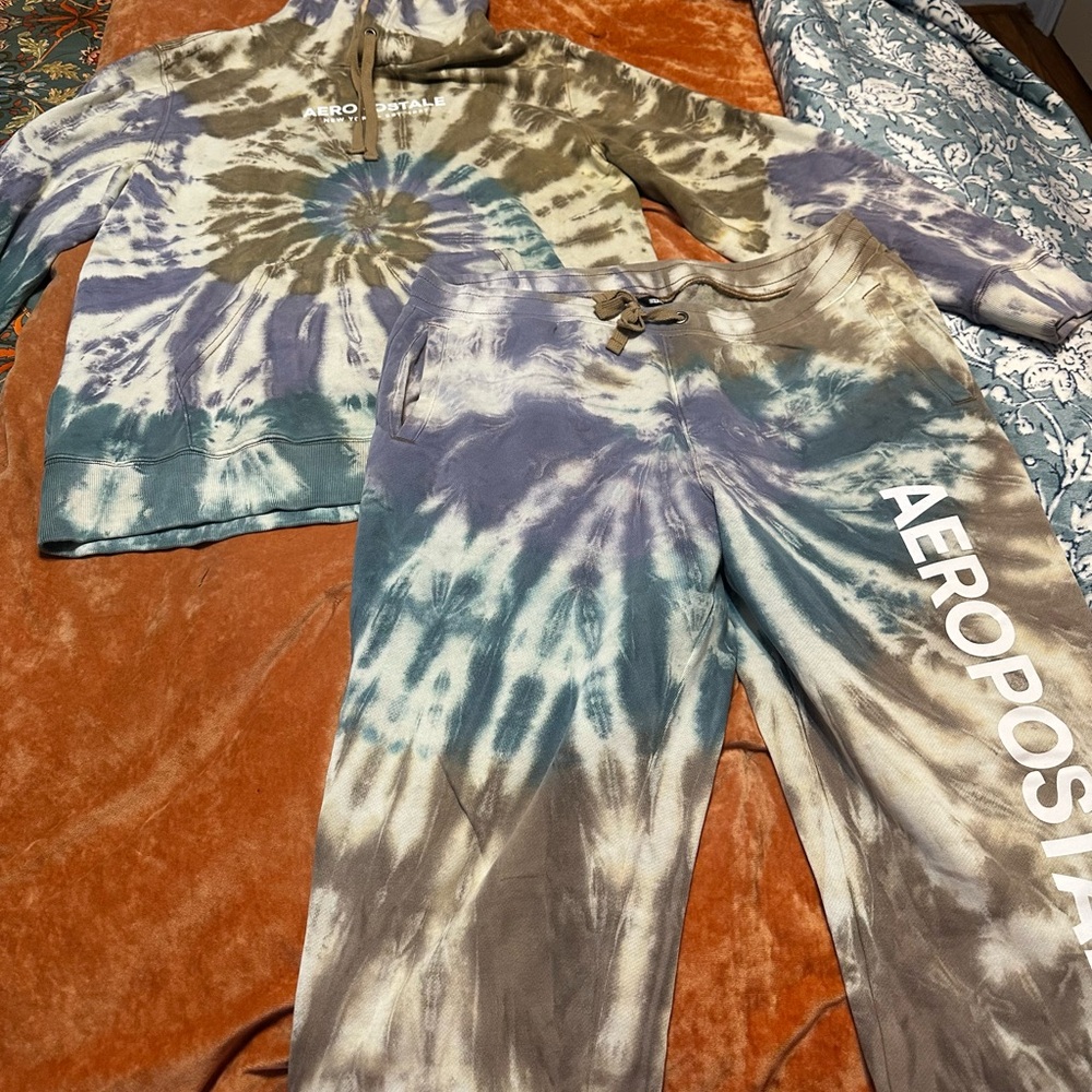 Aeropostale women’s jogger set tie dye - Blue, Green, and Brown